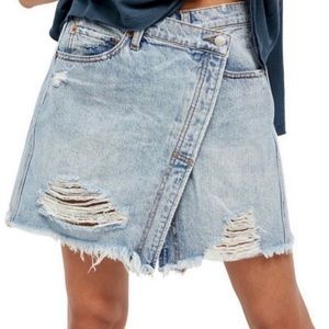 We The Free Parker Denim Wrap Skirt